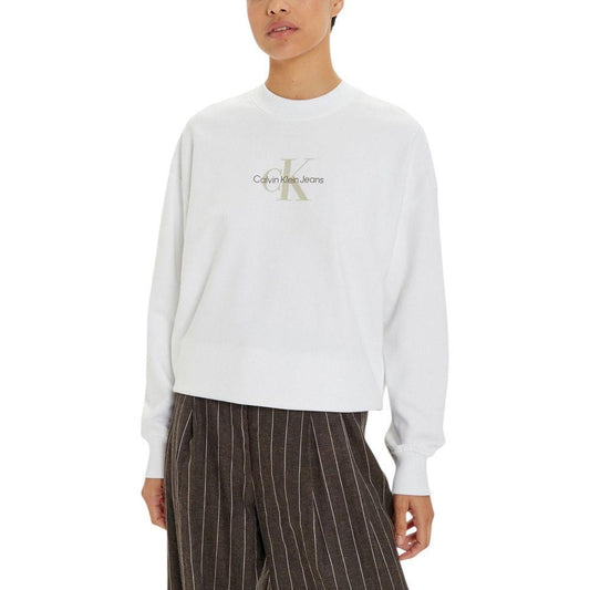Calvin Klein Jeans White Recycled Cotton Sweatshirt CA-16507300008-IT40|S