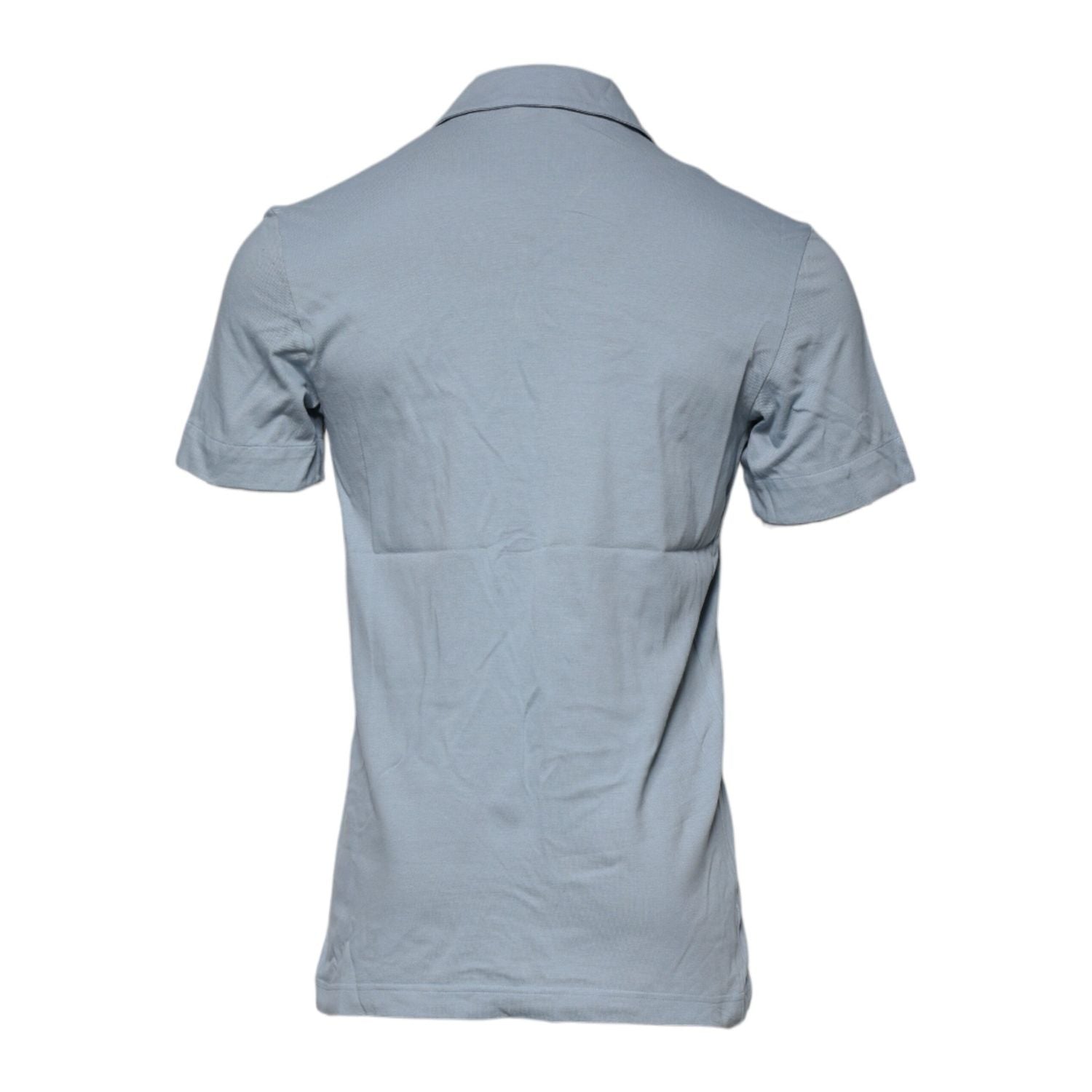 Dolce & Gabbana Blue Cotton Button Down Casual Men Polo Shirt