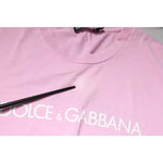 Dolce & Gabbana Pink Logo Print Cotton Crew Neck T-shirt TSH878589-46