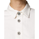 Please White Cotton Short Sleeves Button Down Romper Dress DR281370-40