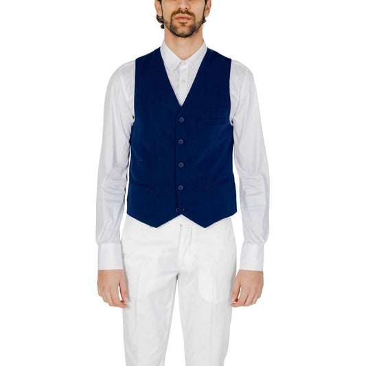 Only & Sons Blue Polyester Waistcoat ON-13385600126-IT48 | M