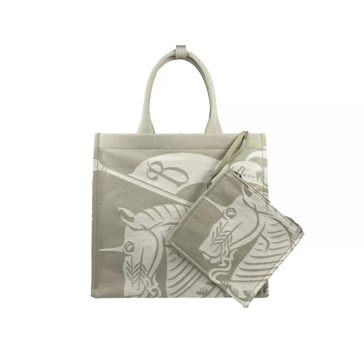 Front view with bag zipped and handles upright.