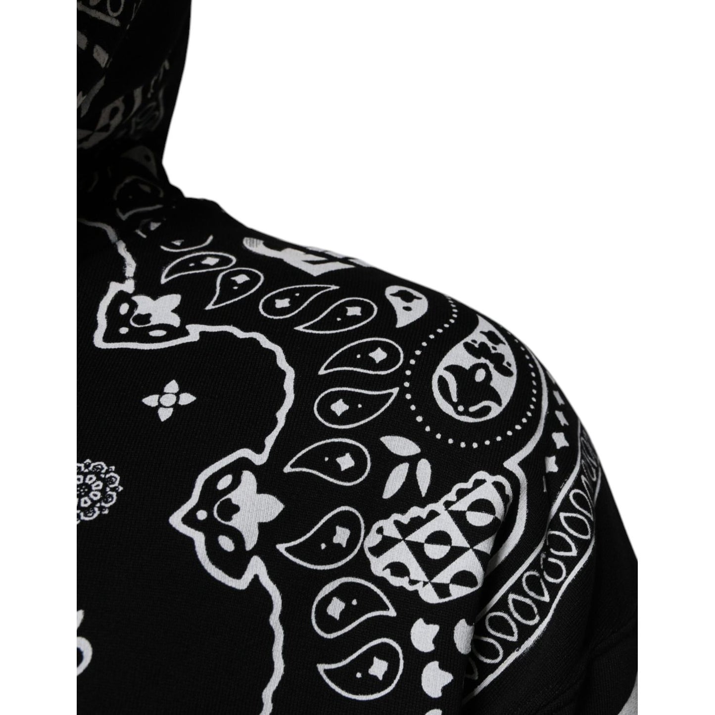 Dolce & Gabbana Black Bandana Hooded Men Sweatshirt Sweater