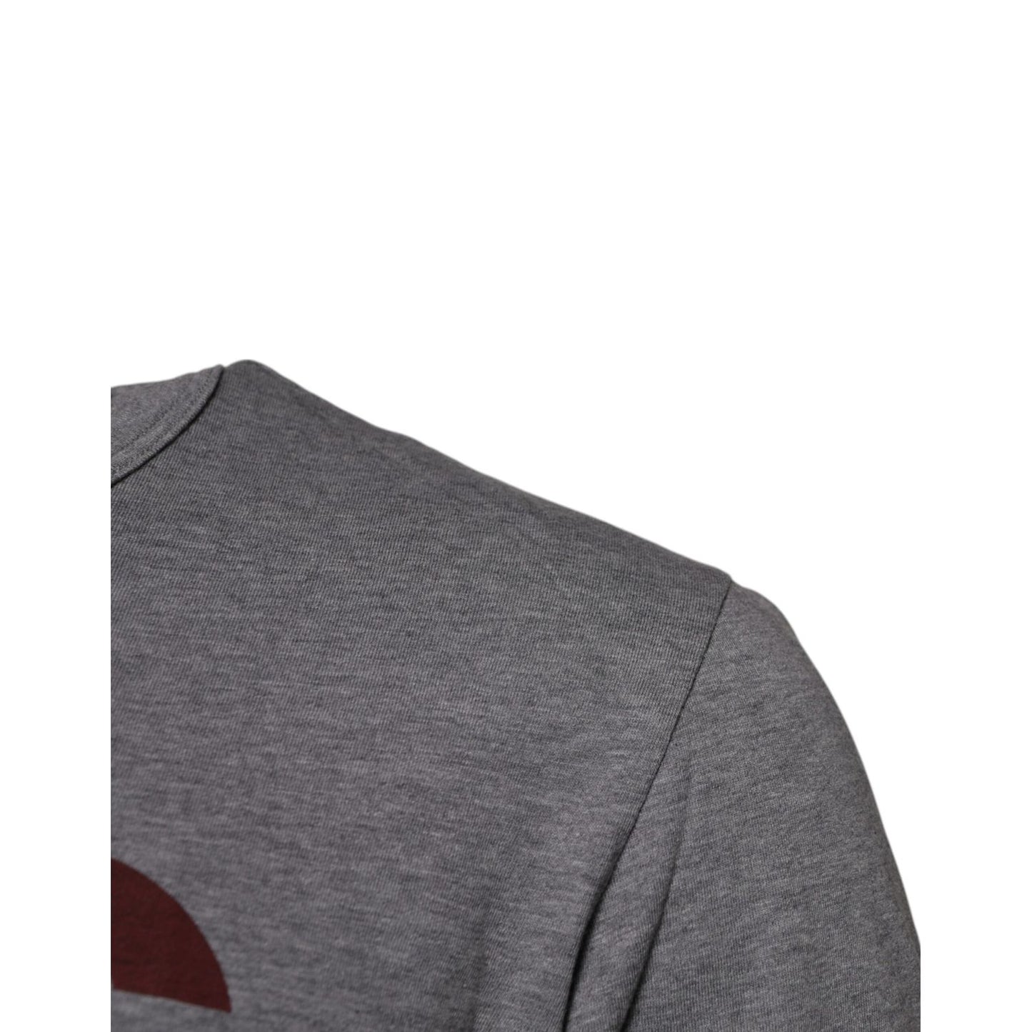 Dolce & Gabbana Gray Logo Print Cotton Crew Neck Men T-shirt