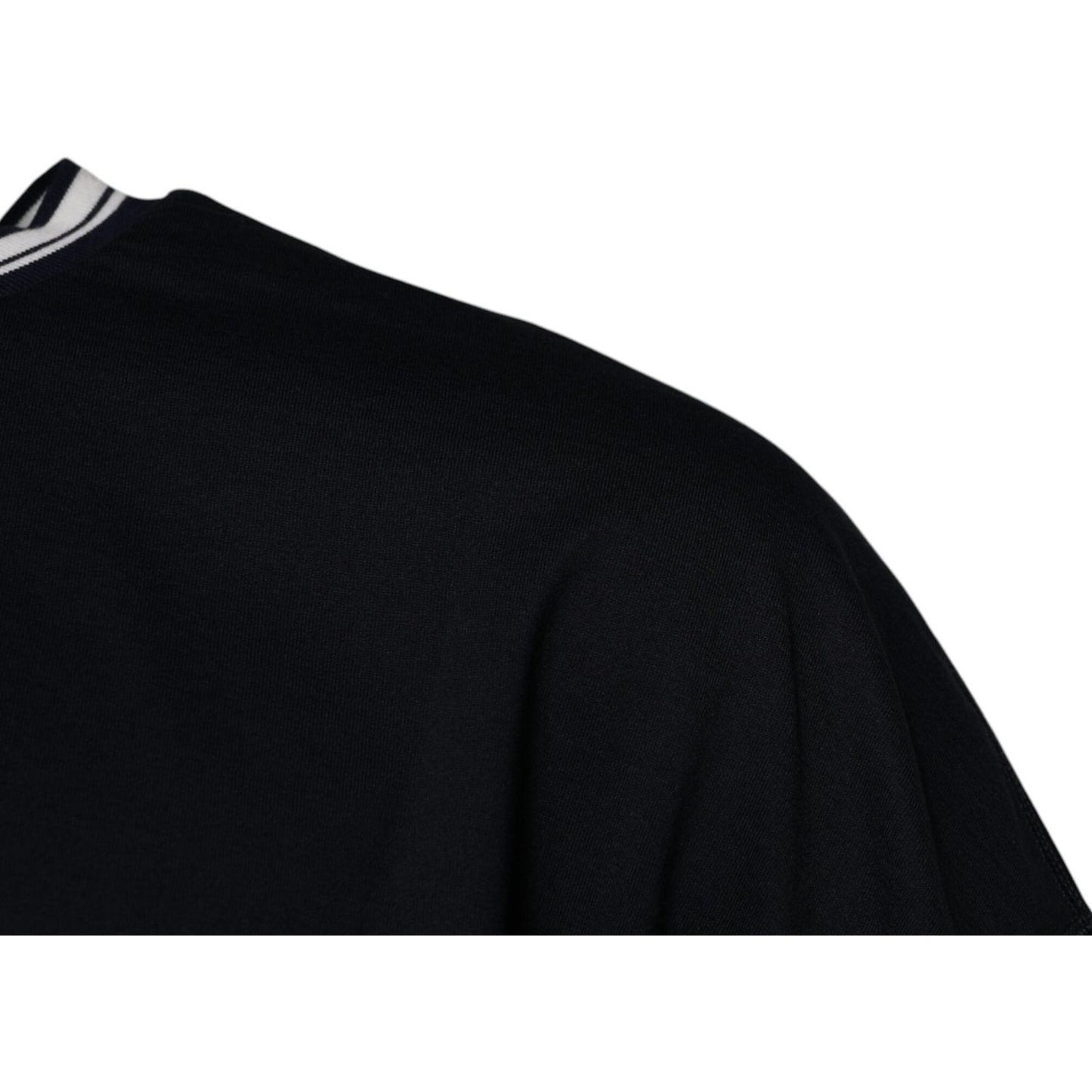 Dolce & Gabbana Dark Blue Logo Crown Cotton Crew Neck T-shirt TSH90053-44