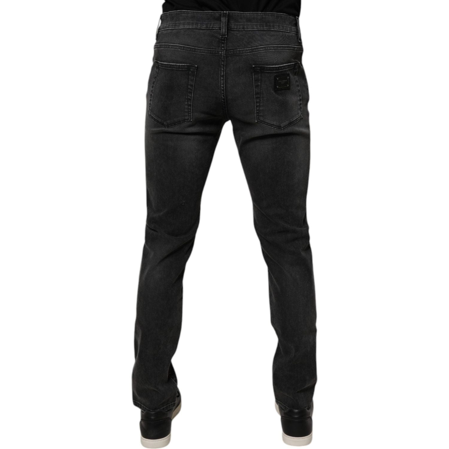 Dolce & Gabbana Black Cotton Stretch Skinny Men Denim Jeans