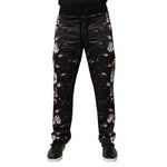 Dolce & Gabbana Black Floral Polyester Jogger Pants