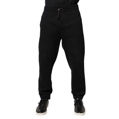 Dolce & Gabbana Black Logo Patch CottonJogger Sweatpants Pants