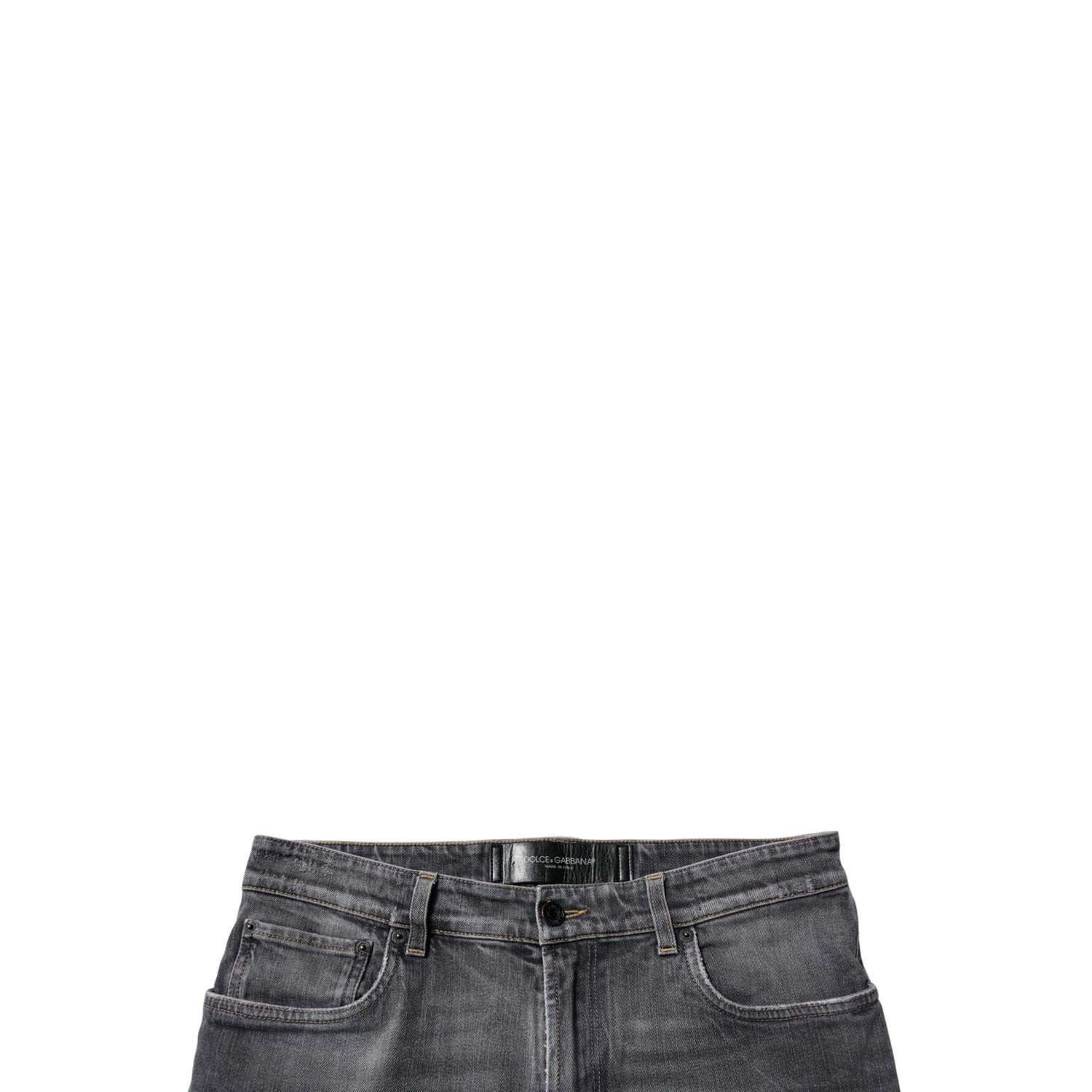 Dolce & Gabbana Dark Gray Washed Cotton Skinny Men Denim Jeans