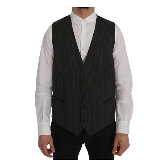 Dolce & Gabbana Gray Wool Vest DO-1125-IT54 | XL