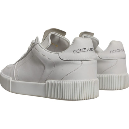 Dolce & Gabbana White Miami Leather Low Top Sneakers Shoes