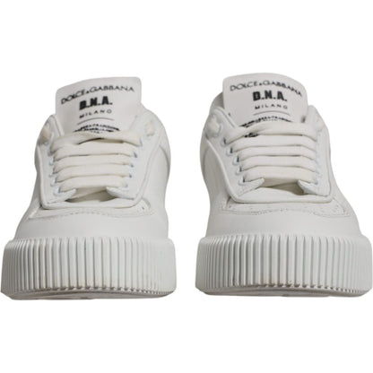 Dolce & Gabbana White Miami Leather Low Top Sneakers Shoes