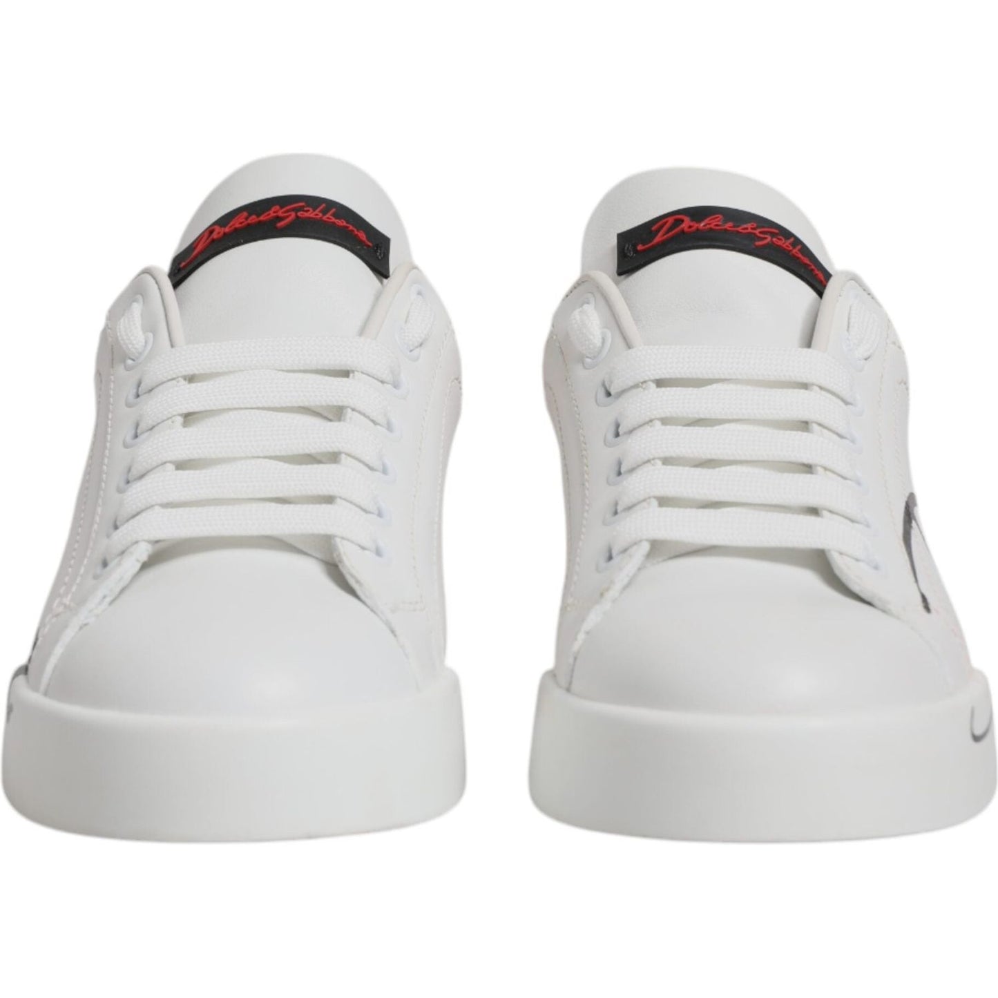 Dolce & Gabbana White Red Logo Portofino Sneakers Shoes LA12437-36