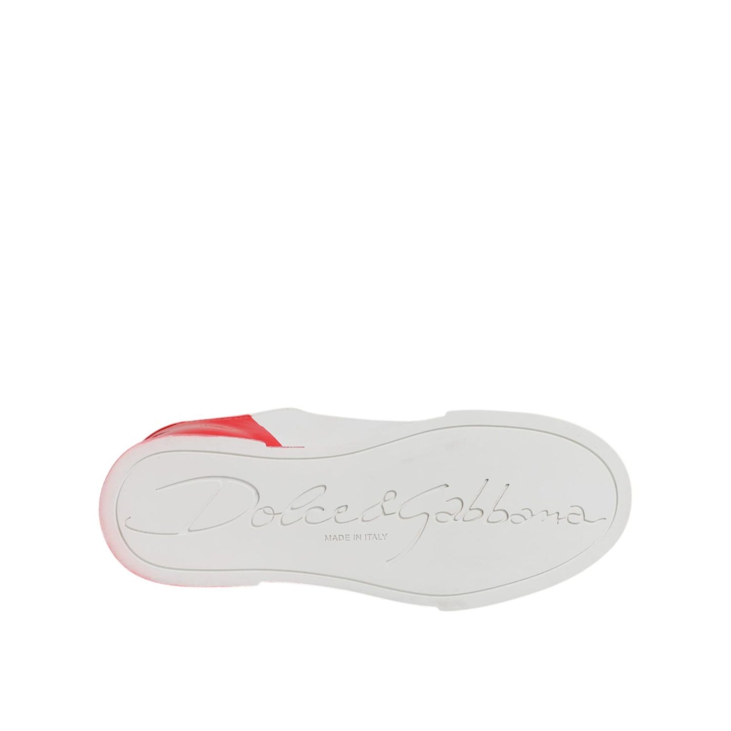 Dolce & Gabbana White Red Logo Portofino Sneakers Shoes