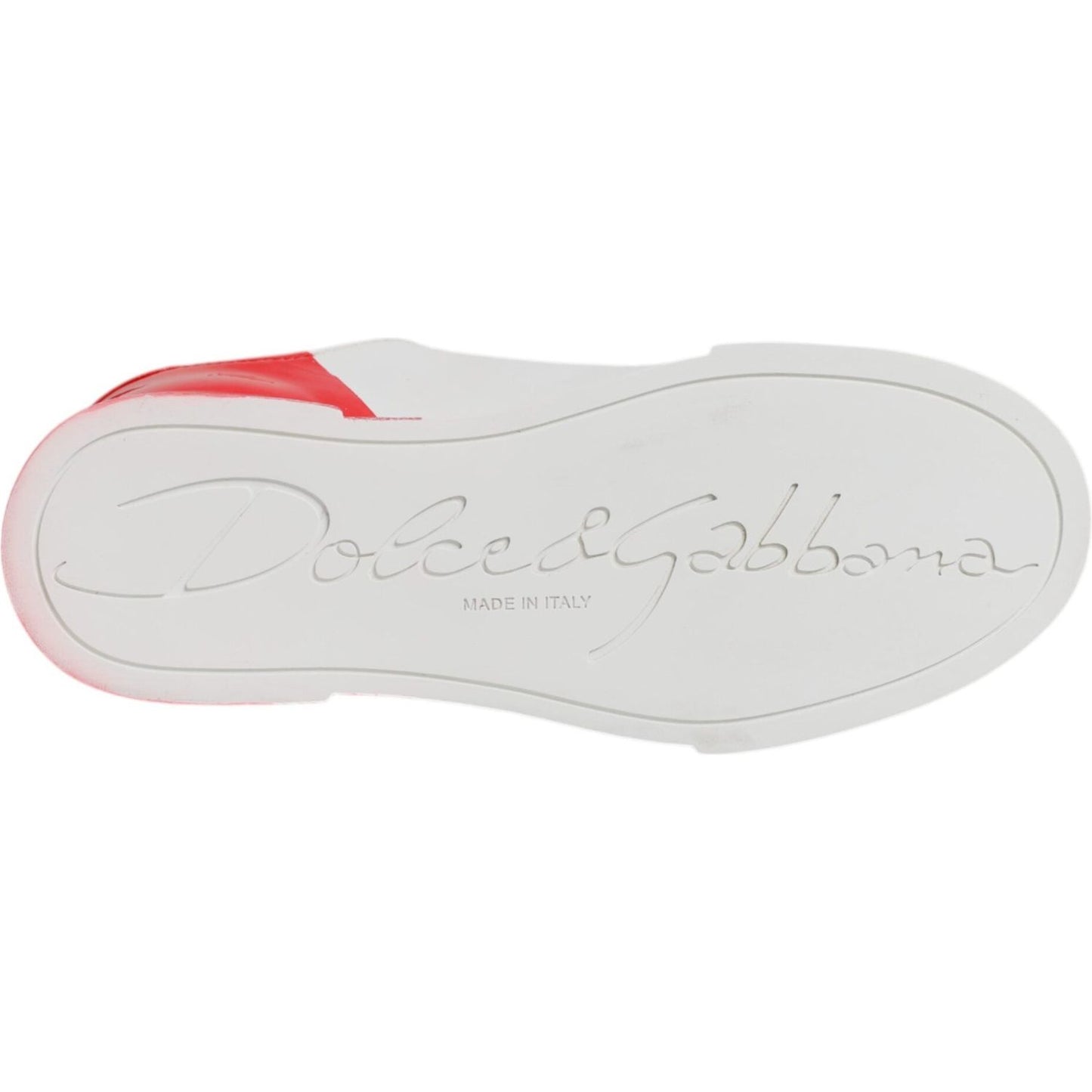 Dolce & Gabbana White Red Logo Portofino Sneakers Shoes LA12437-36