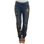 Dolce & Gabbana Crystal Roses Heart Embellished Jeans SIG19329-5