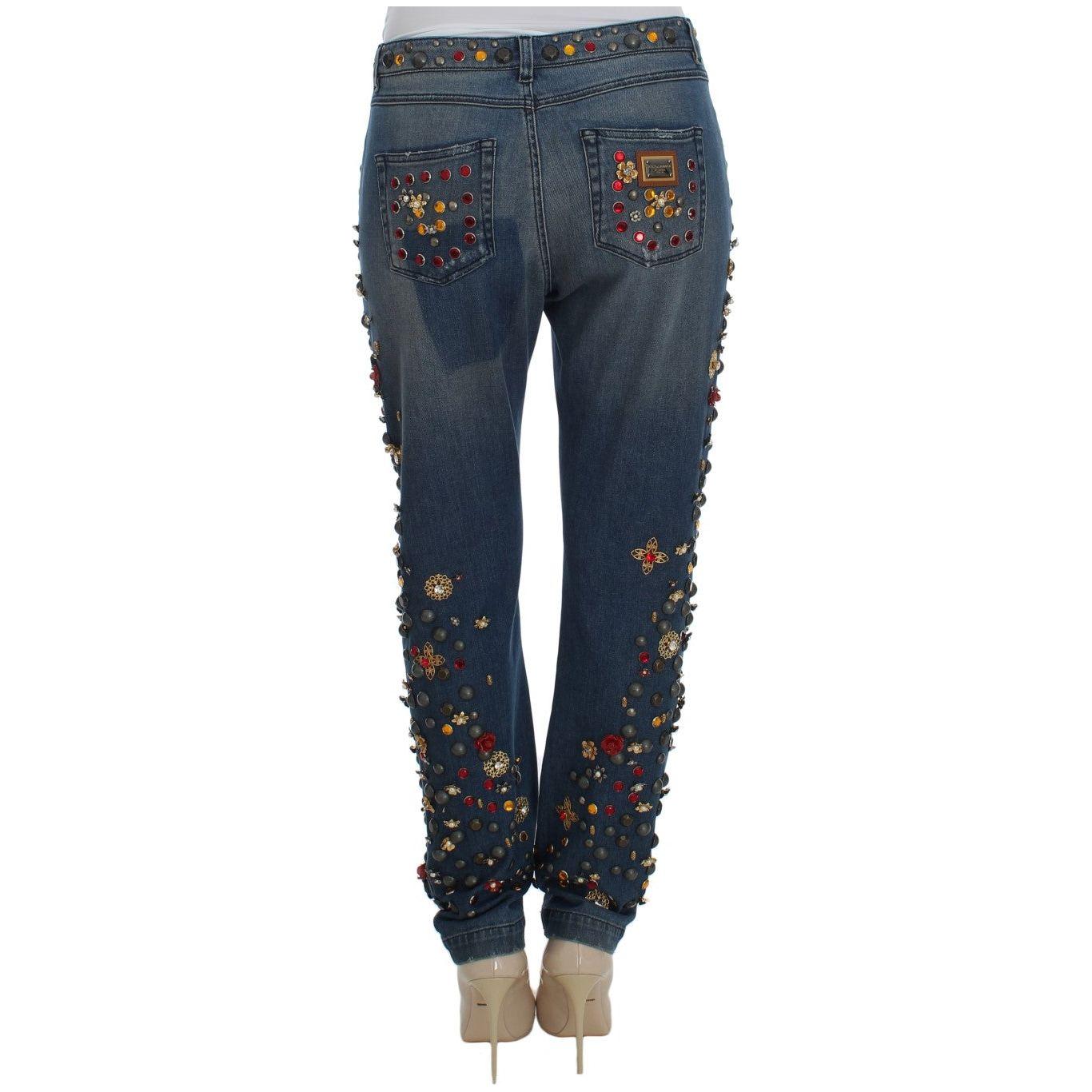 Dolce & Gabbana Crystal Roses Heart Embellished Jeans SIG19329-5