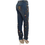 Dolce & Gabbana Crystal Roses Heart Embellished Jeans SIG19329-5