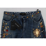 Dolce & Gabbana Crystal Roses Heart Embellished Jeans SIG19329-5
