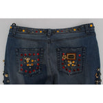 Dolce & Gabbana Crystal Roses Heart Embellished Jeans SIG19329-5