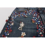 Dolce & Gabbana Crystal Roses Heart Embellished Jeans SIG19331-1