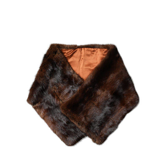 Dolce & Gabbana Black Brown Stripe Fur Shawl Wrap Scarf