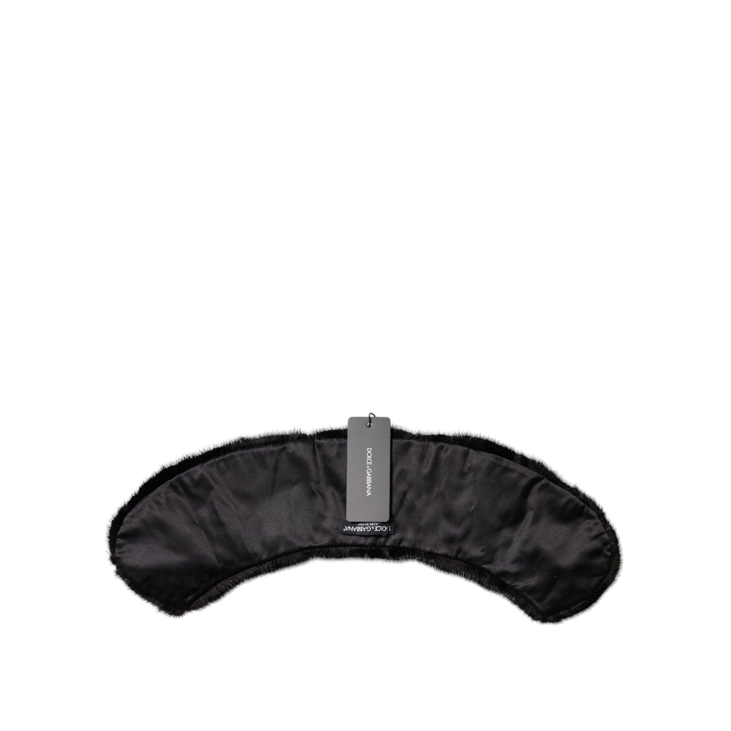 Dolce & Gabbana Black Fur Shawl Neck Wrap Cover Collar Scarf