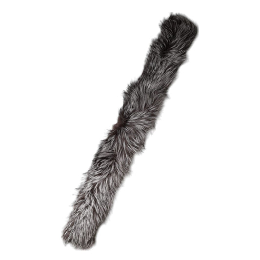 Dolce & Gabbana Gray Fox Fur Neck Wrap Warmer Winter Scarf MS7118
