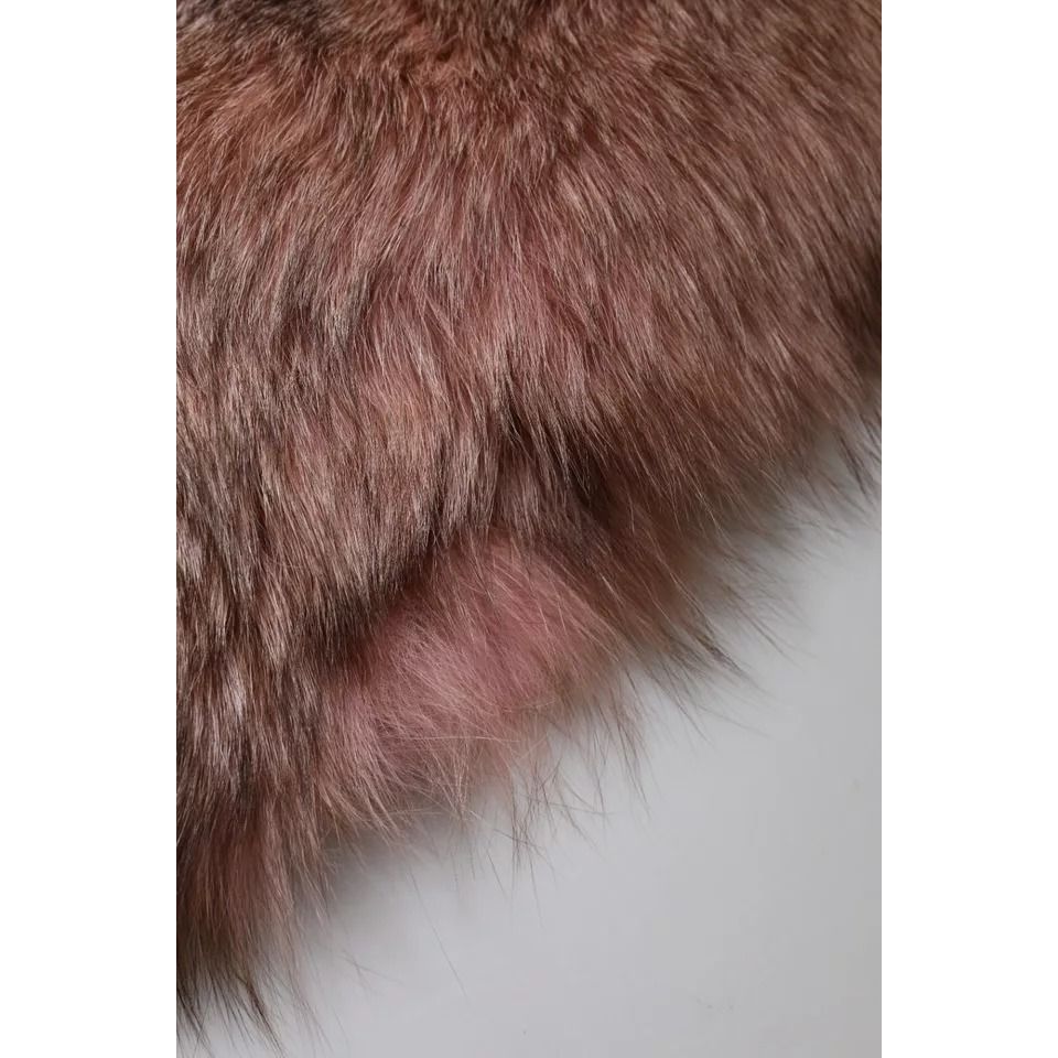 Dolce & Gabbana Pink Frost Fox Fur Neck Warmer Winter Scarf
