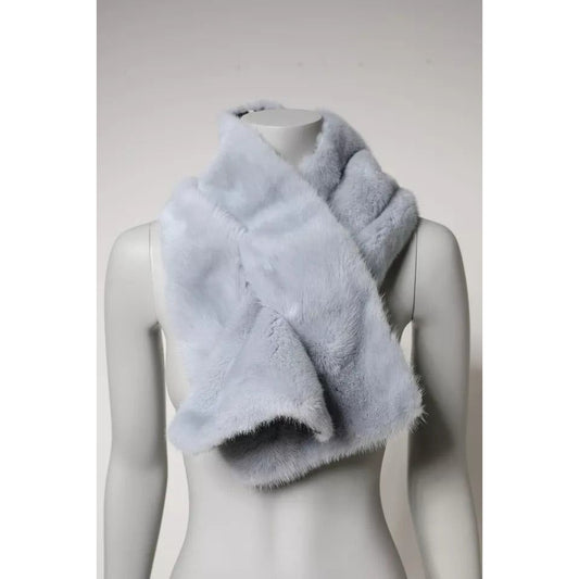 Dolce & Gabbana Powder Blue Mink Fur Neck Warmer Scarf MS7120
