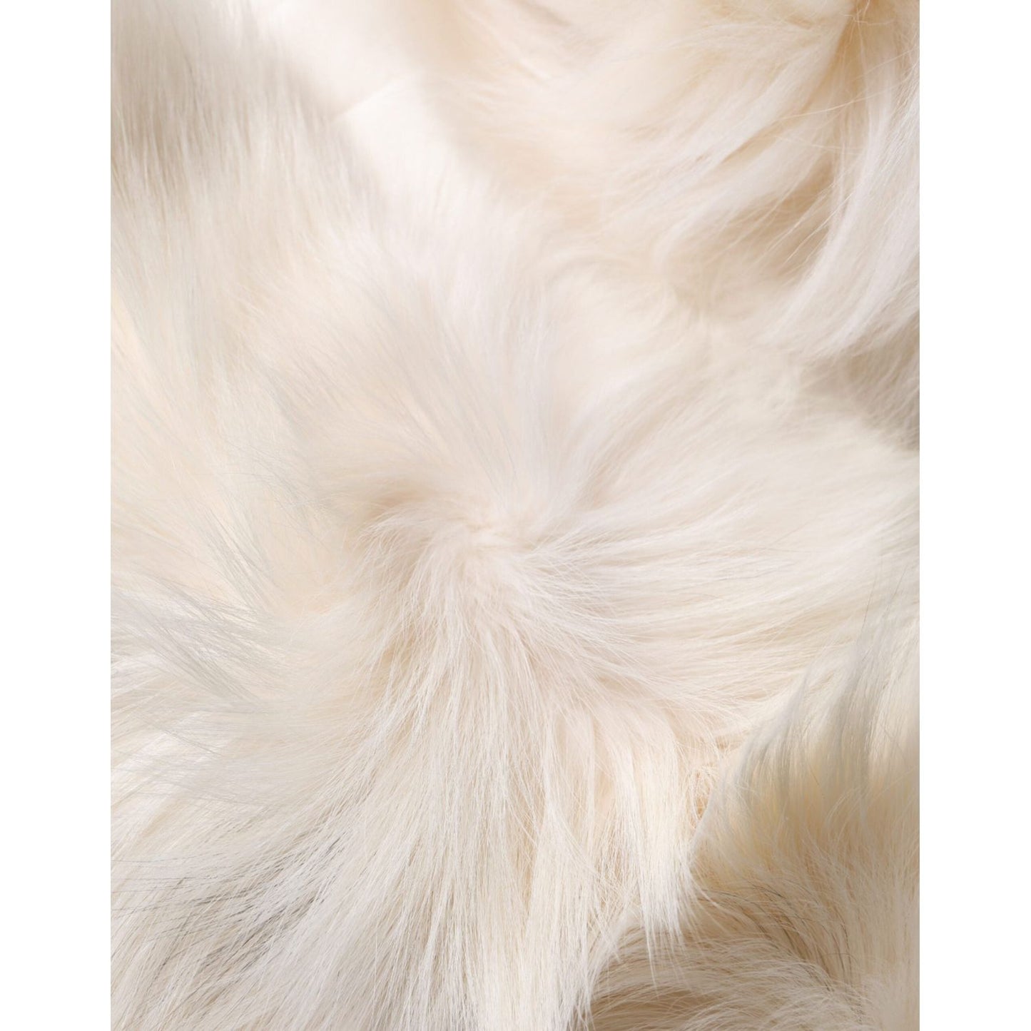 Dolce & Gabbana White Fox Fur Neck Wrap Warmer Winter Scarf MS7122
