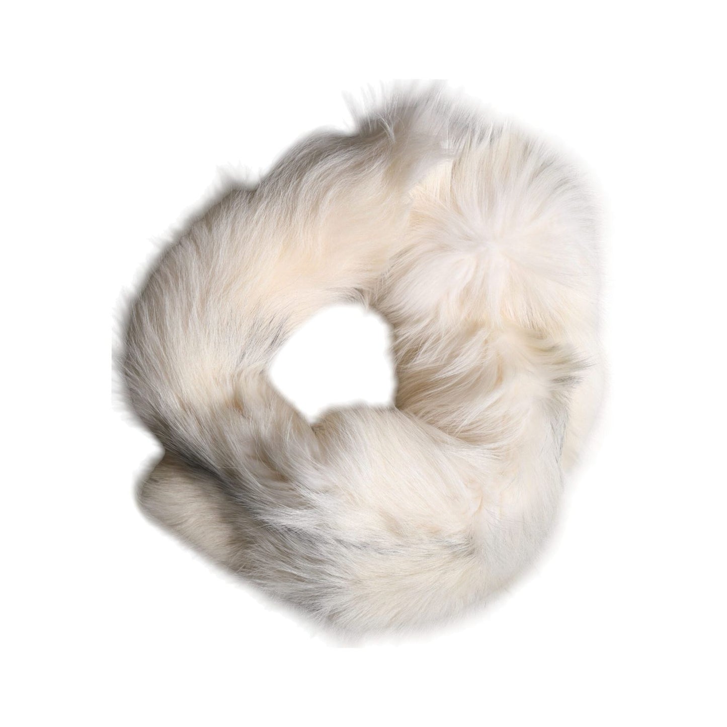 Dolce & Gabbana White Fox Fur Neck Wrap Warmer Winter Scarf MS7122