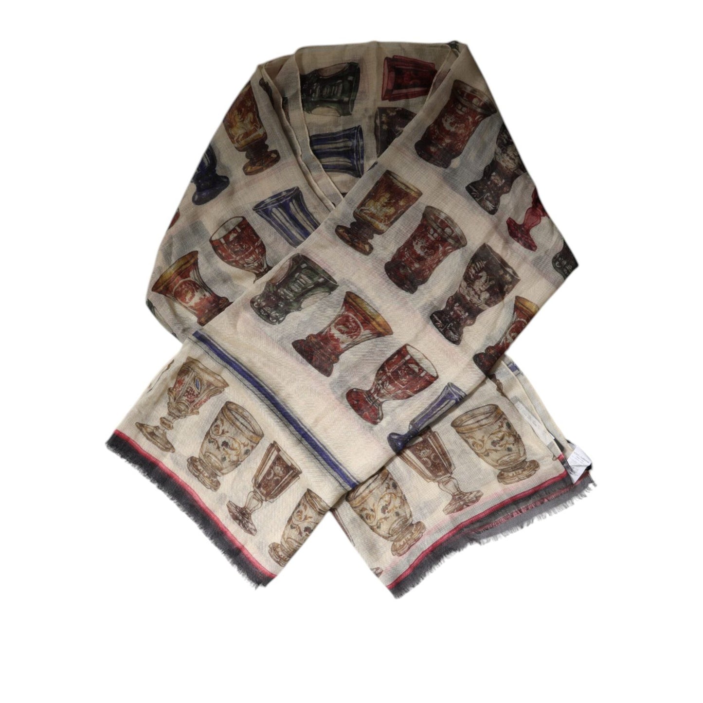 Dolce & Gabbana Multicolor Glass Cashmere Foulard Scarf MS7154