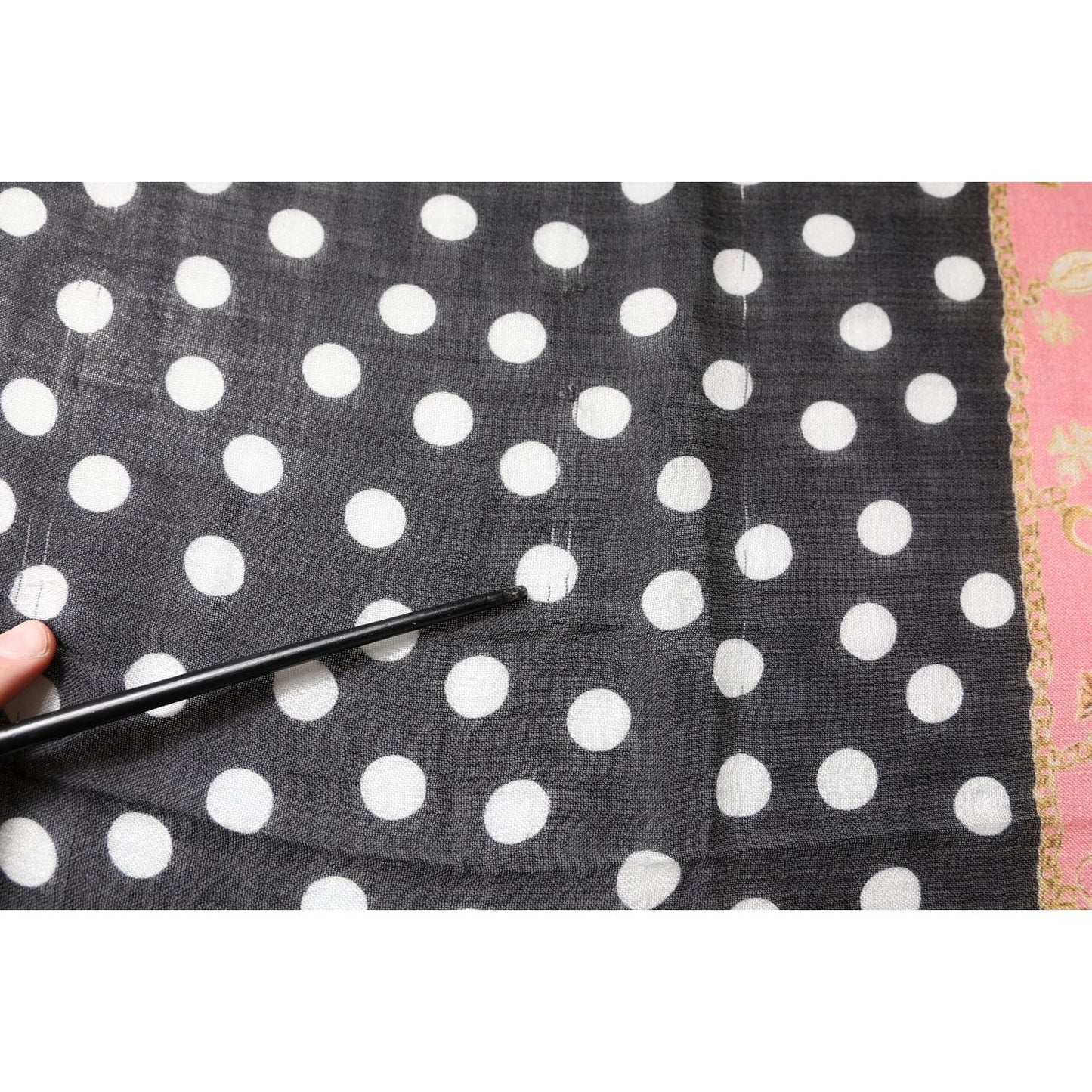 Dolce & Gabbana Black White Polka Dots Fringes Wrap Scarf