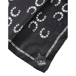 Dolce & Gabbana Black Horseshoe Silk Square Handkerchief Scarf MS7233