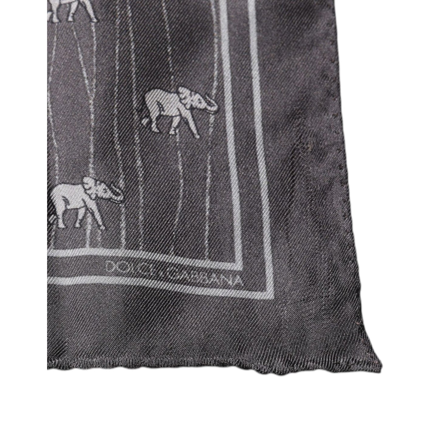 Dolce & Gabbana Brown Elephant Fantasy Handkerchief Scarf MS7274