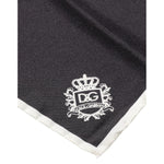 Dolce & Gabbana Black Crown Logo Square Handkerchief Scarf MS7294