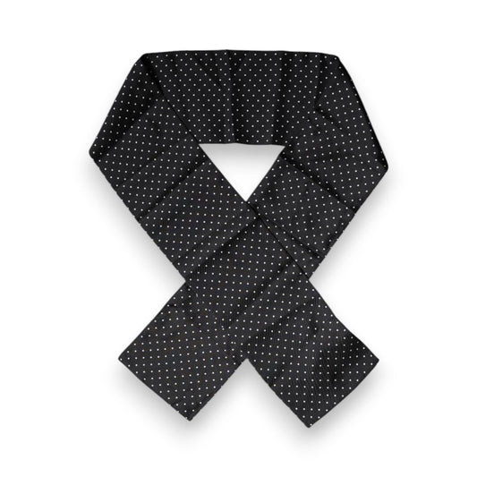 Dolce & Gabbana Black Polka Dots Silk Skinny Neck Wrap Scarf MS7301