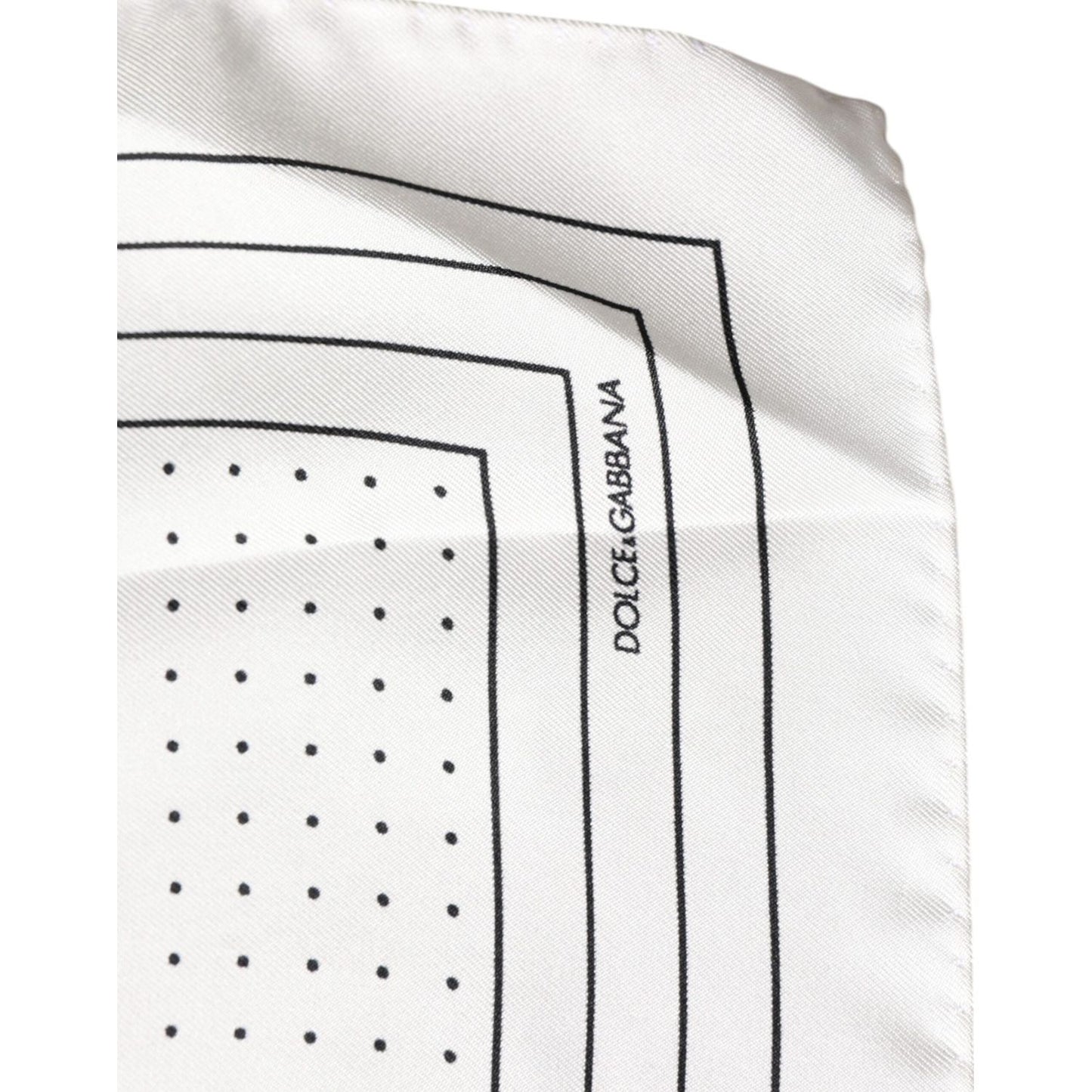Dolce & Gabbana White Polka Dots Square Handkerchief Scarf
