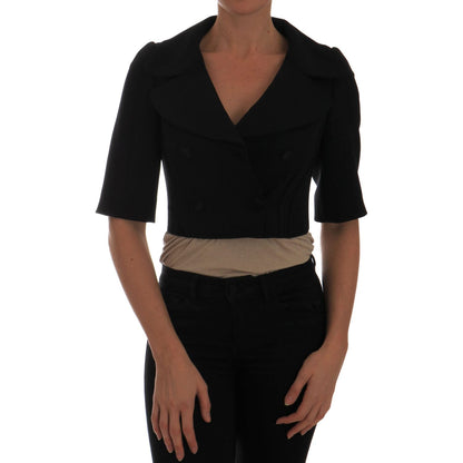 Dolce & Gabbana Black Short Croped Jacket Blazer Coats & Jackets
