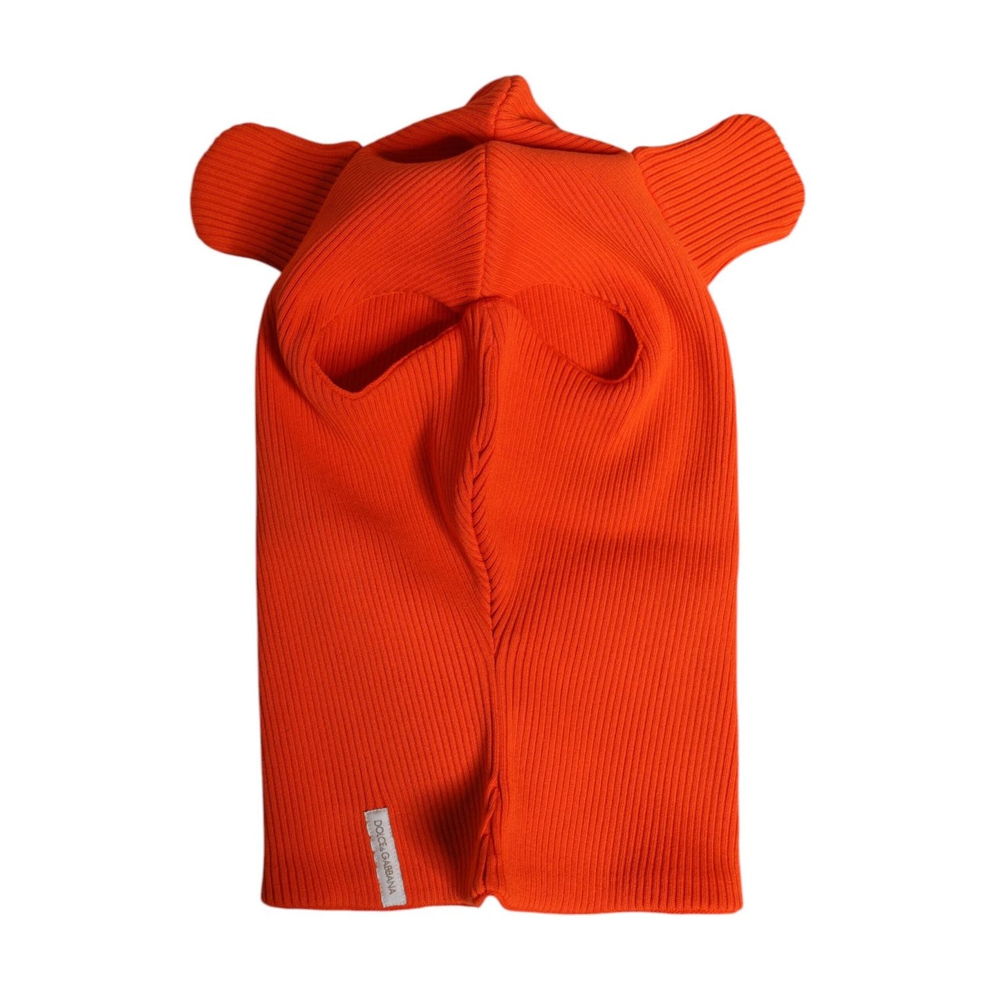 Dolce & Gabbana Orange Cotton Whole Head Wrap Balaclava Hat HAT9766