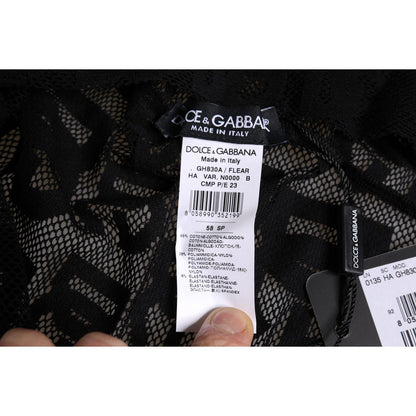Dolce & Gabbana Black Logo Mesh Whole Head Wrap Hat