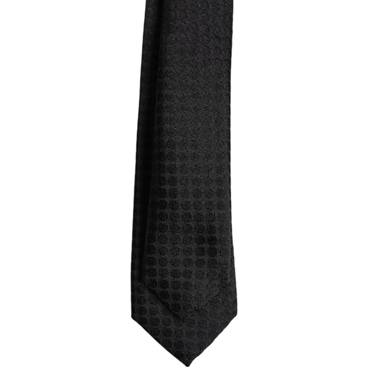 Dolce & Gabbana Black Circles Silk Adjustable Necktie Tie KRA3440