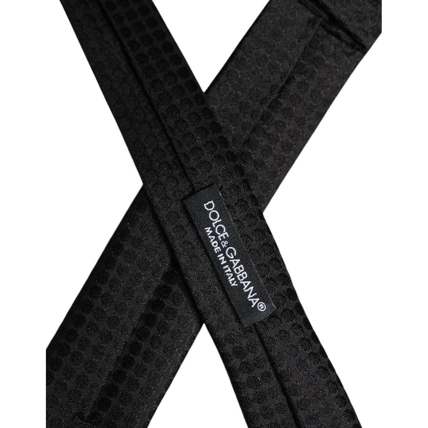 Dolce & Gabbana Black Circles Silk Adjustable Necktie Tie KRA3440