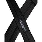Dolce & Gabbana Black Circles Silk Adjustable Necktie Tie KRA3440