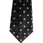 Dolce & Gabbana Black Polka Dots Silk Adjustable Necktie Tie KRA3442