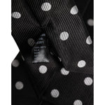 Dolce & Gabbana Black Polka Dots Silk Adjustable Necktie Tie KRA3442