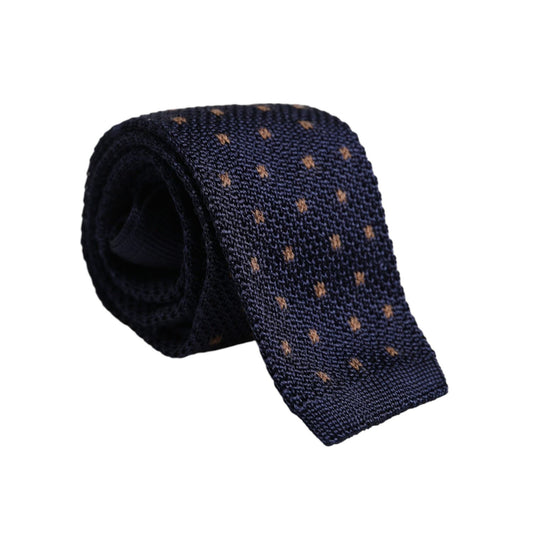 Dolce & Gabbana Blue Polka Dot Silk Adjustable Necktie Tie