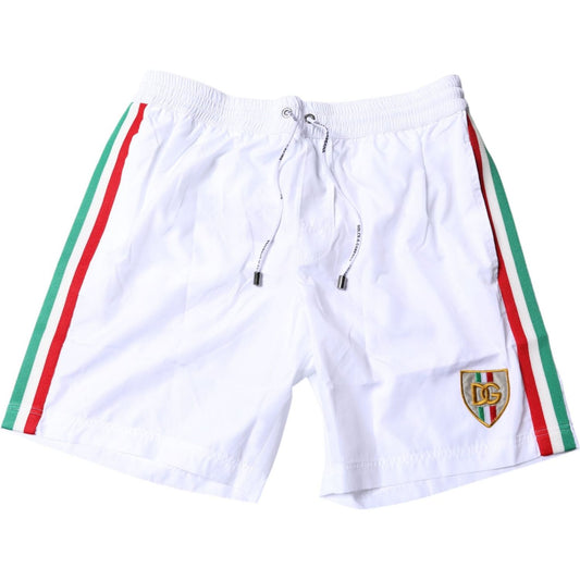 Dolce & Gabbana White Stripes Beachwear Shorts 2 Pc Swimwear BIK1898-4