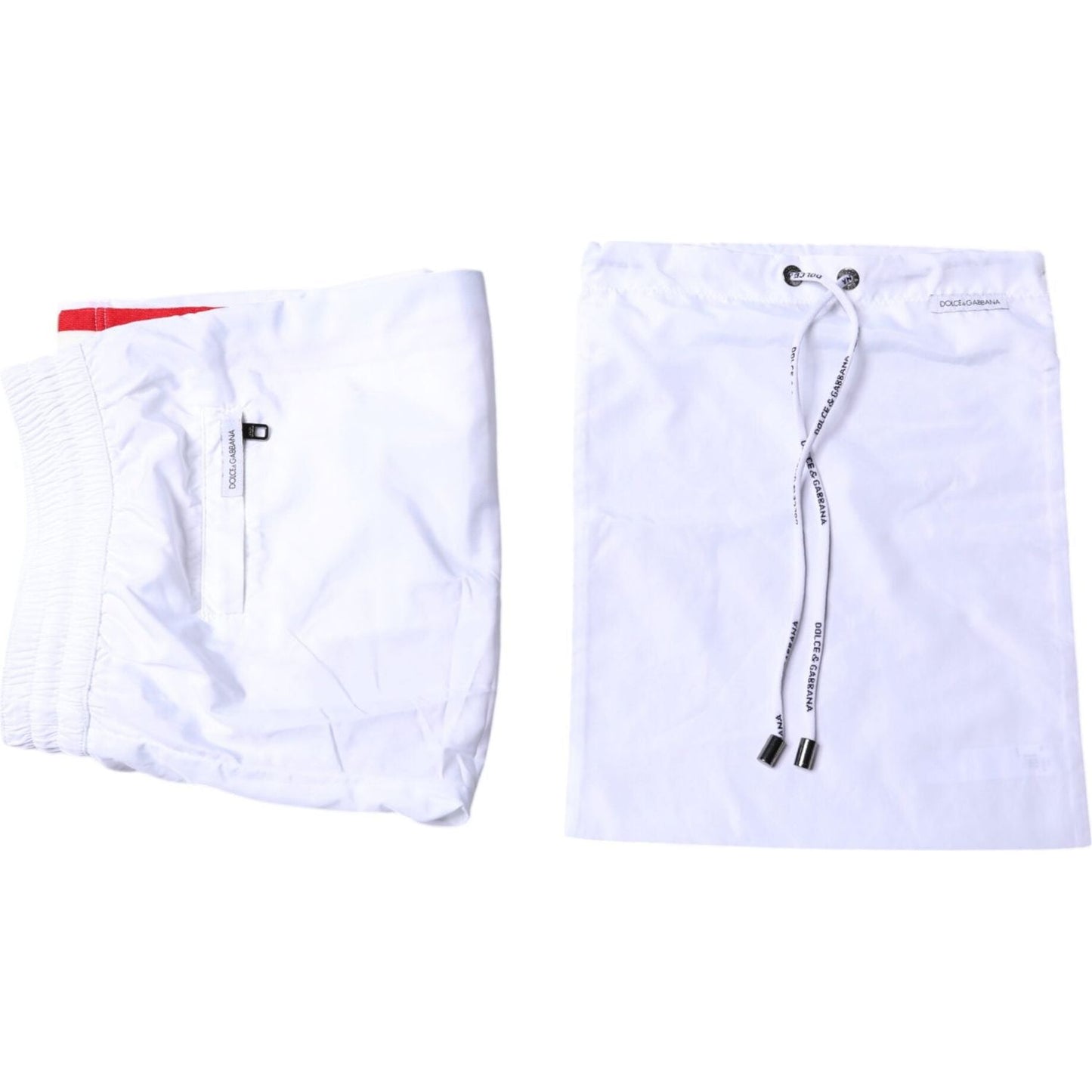 Dolce & Gabbana White Stripes Beachwear Shorts 2 Pc Swimwear BIK1898-4